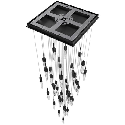 Avenue Lighting Aspen 41Lt 170" Pendant, Black/Bubbled Crystal