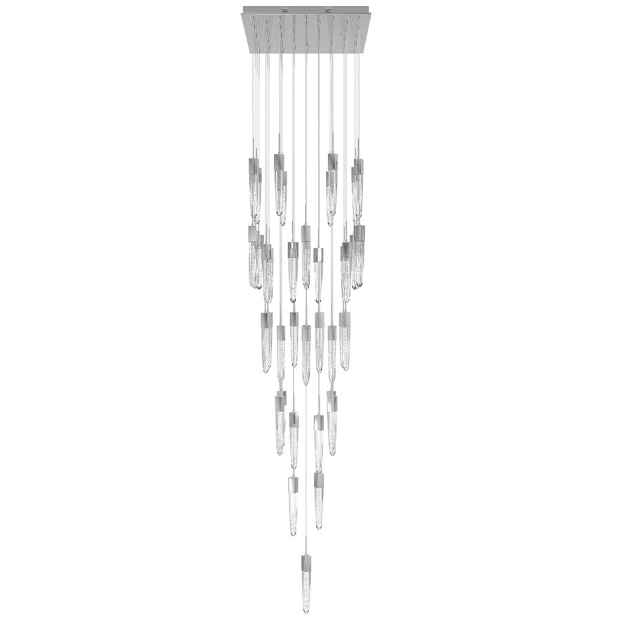 Avenue Lighting Aspen 41Lt 170" Pendant, Chrome/Bubble Crystal