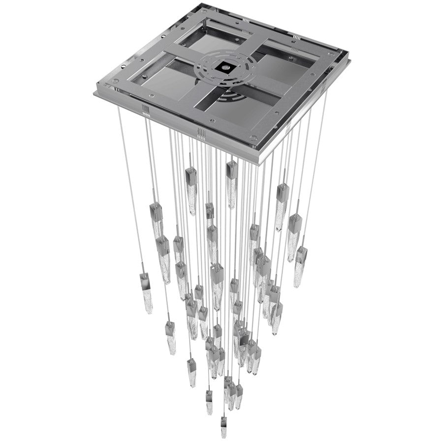 Avenue Lighting Aspen 41Lt 170" Pendant, Chrome/Bubble Crystal