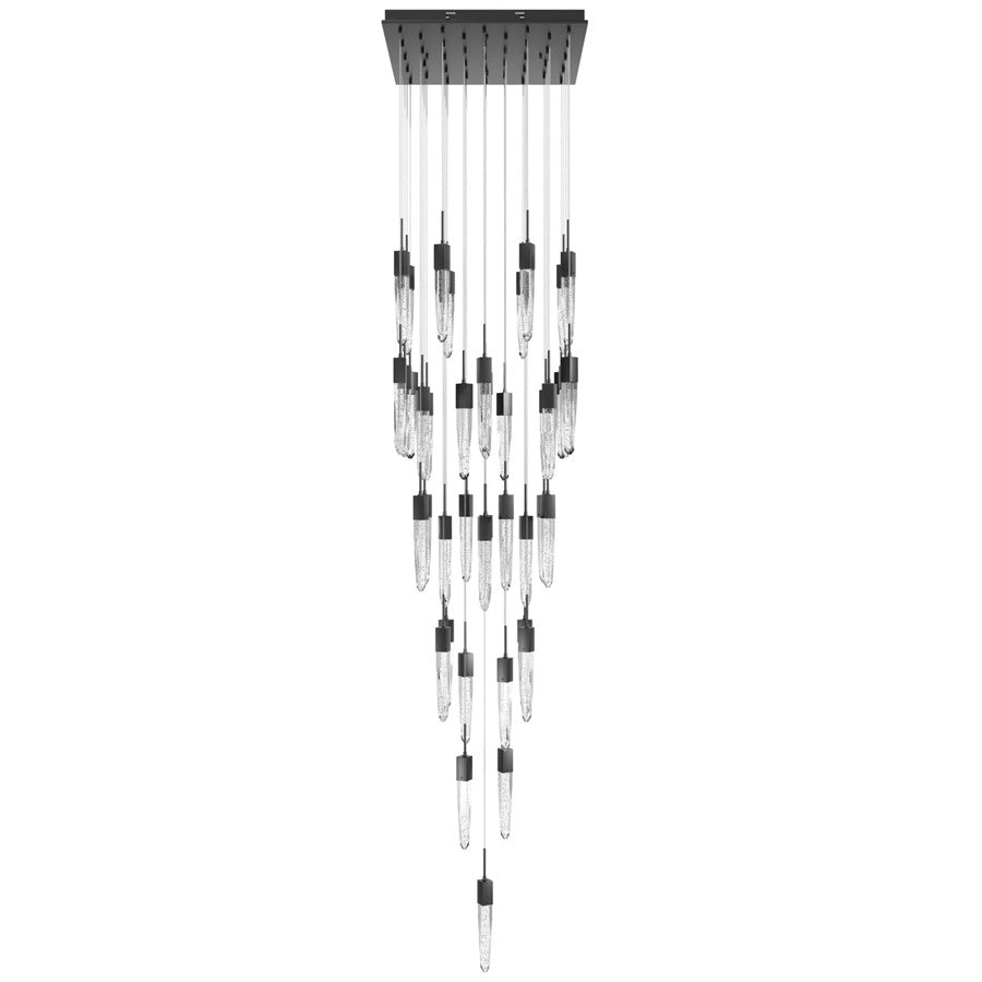 Avenue Lighting Aspen 41Lt 170" Pendant, Bronze/Bubble