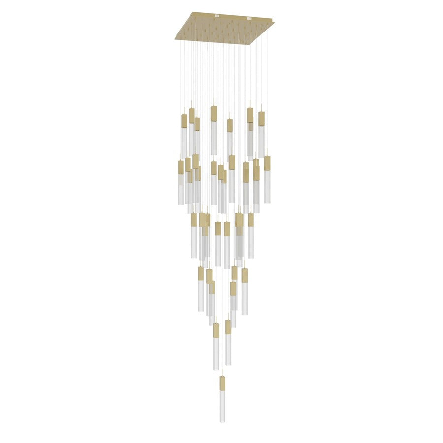 Avenue Original Glacier 41Lt 174" Pendant, Brass/Crystal