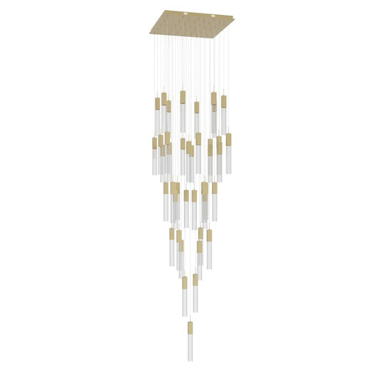 Avenue Original Glacier 41Lt 174" Pendant, Brass/Crystal