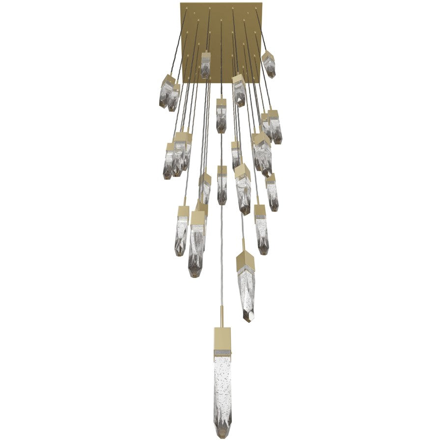 Avenue Lighting Aspen 25Lt 171" Pendant, Brass/Bubbled Crystal