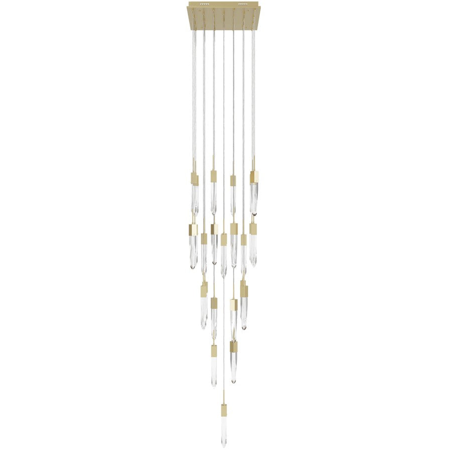 Avenue Lighting Aspen 25Lt 171" Pendant, Brass/Clear Crystal
