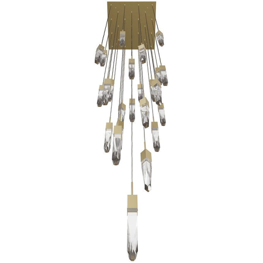 Avenue Lighting Aspen 25Lt 171" Pendant, Brass/Clear Crystal
