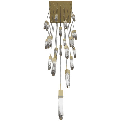 Avenue Lighting Aspen 25Lt 171" Pendant, Brass/Clear Crystal