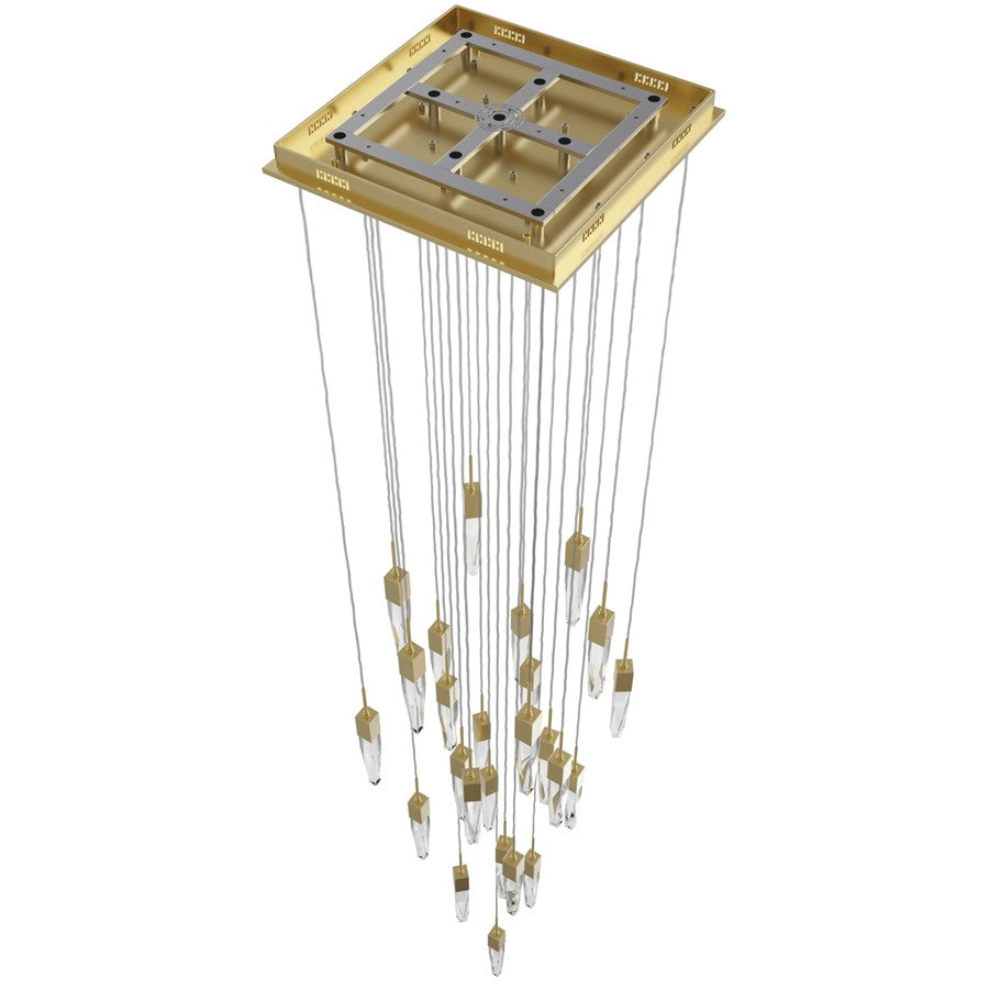Avenue Lighting Aspen 25Lt 171" Pendant, Brass/Clear Crystal