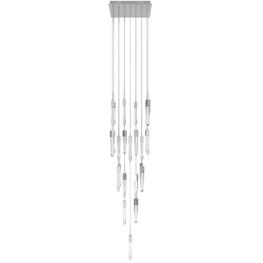 Avenue Lighting Aspen 25Lt 171" Pendant, Chrome/Bubble Crystal