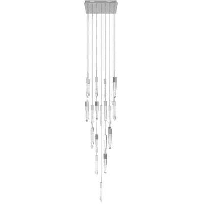 Avenue Lighting Aspen 25Lt 171" Pendant, Chrome/Bubble Crystal