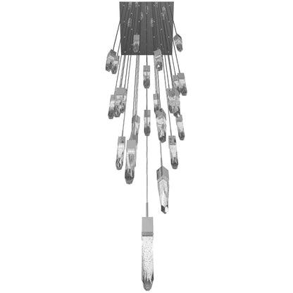 Avenue Lighting Aspen 25Lt 171" Pendant, Chrome/Bubble Crystal