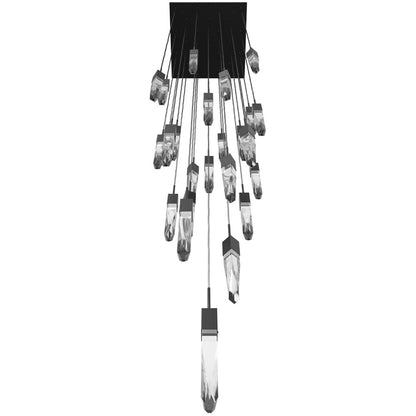Avenue Lighting Aspen 25Lt 171" Pendant, Bronze/Crystal