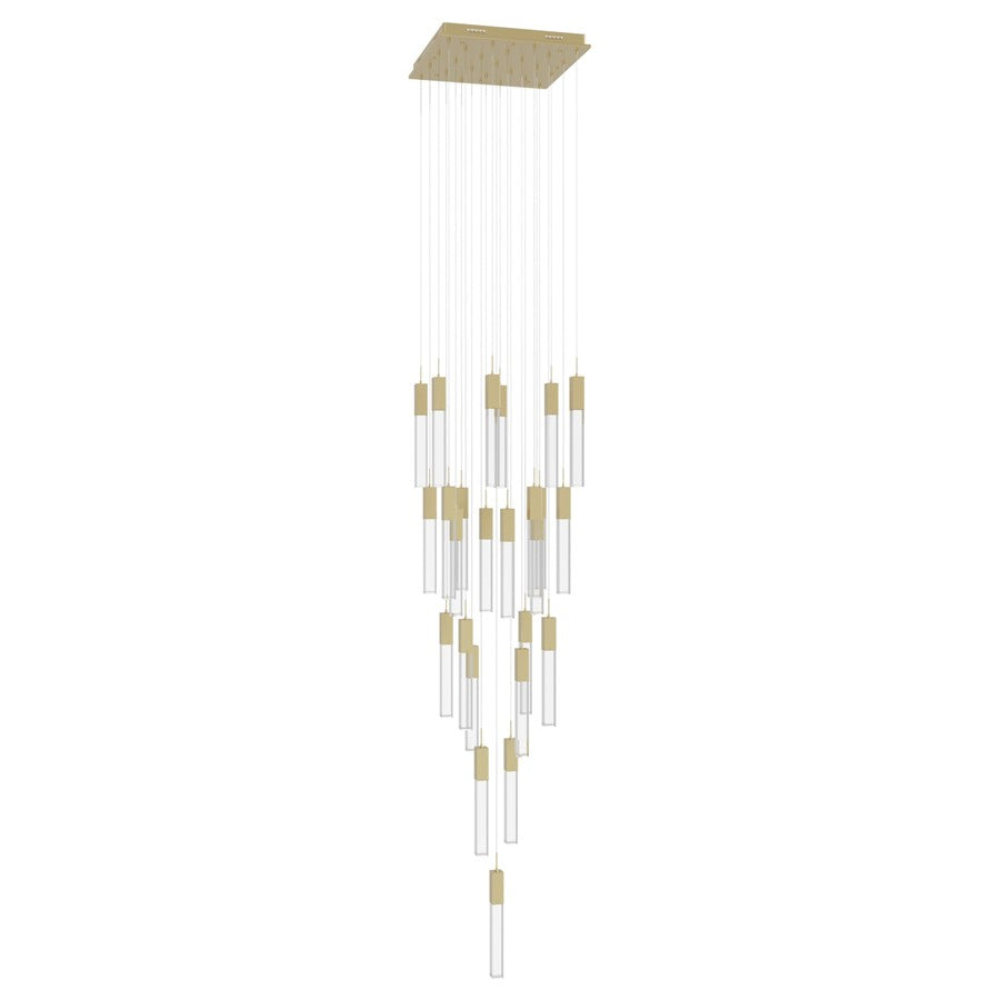 Avenue Original Glacier 25Lt 174" Pendant, Brass/Crystal