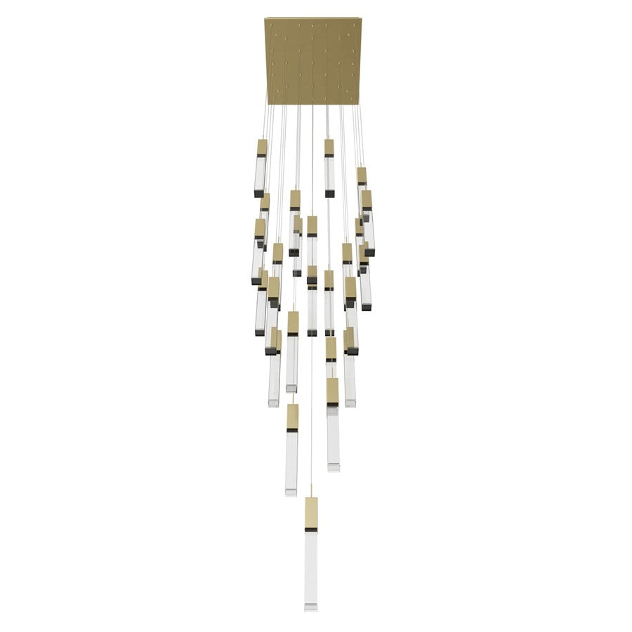Avenue Original Glacier 25Lt 174" Pendant, Brass/Crystal