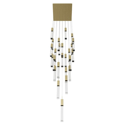 Avenue Original Glacier 25Lt 174" Pendant, Brass/Crystal