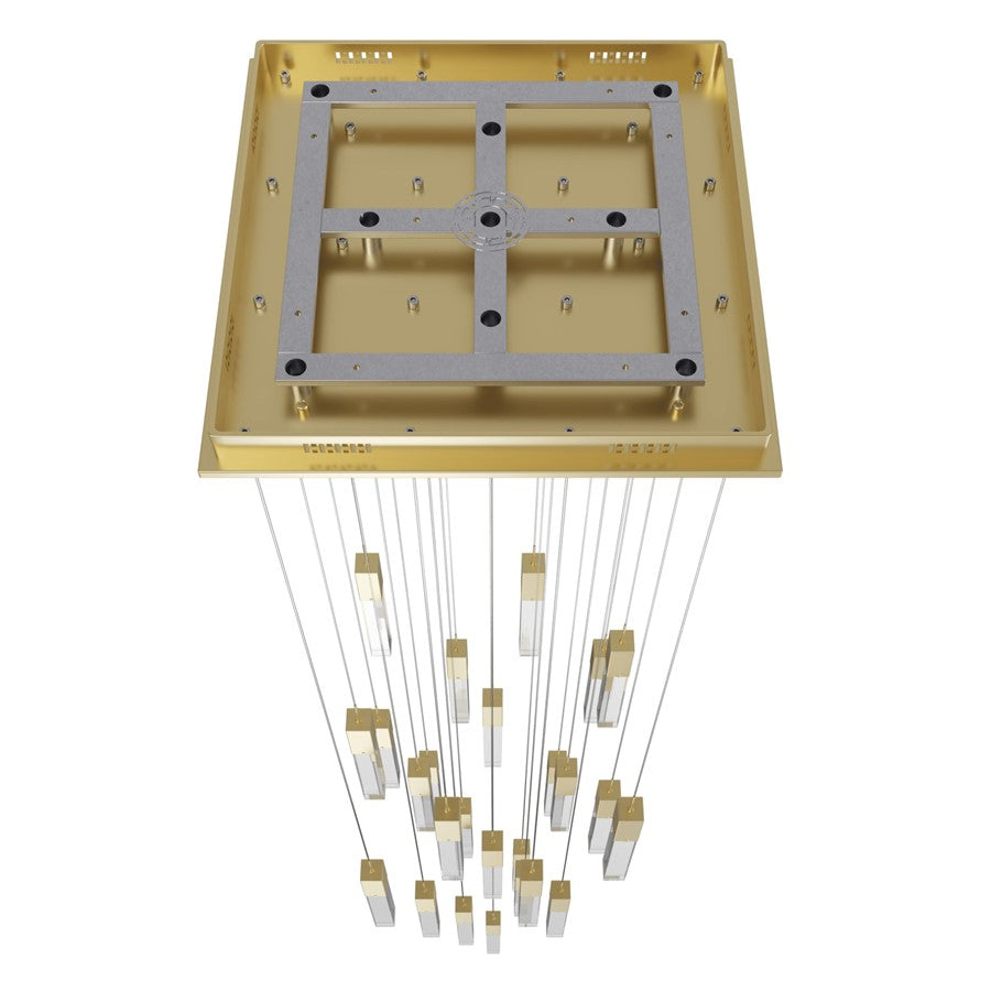 Avenue Original Glacier 25Lt 174" Pendant, Brass/Crystal