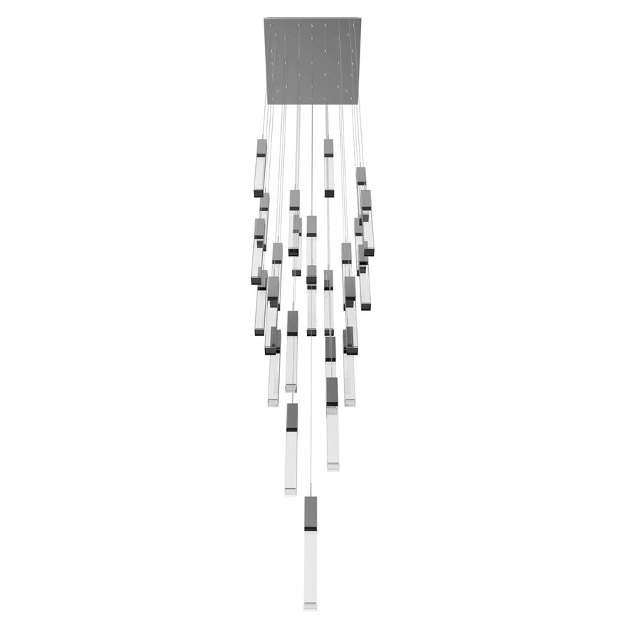 Avenue Original Glacier 25Lt 174" Pendant, Chrome/Crystal