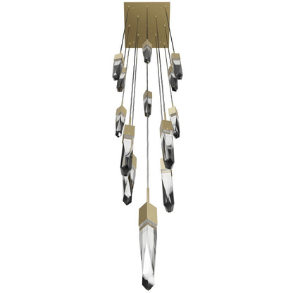 Avenue Lighting Aspen 13Lt 146" Pendant, Brass/Clear Crystal