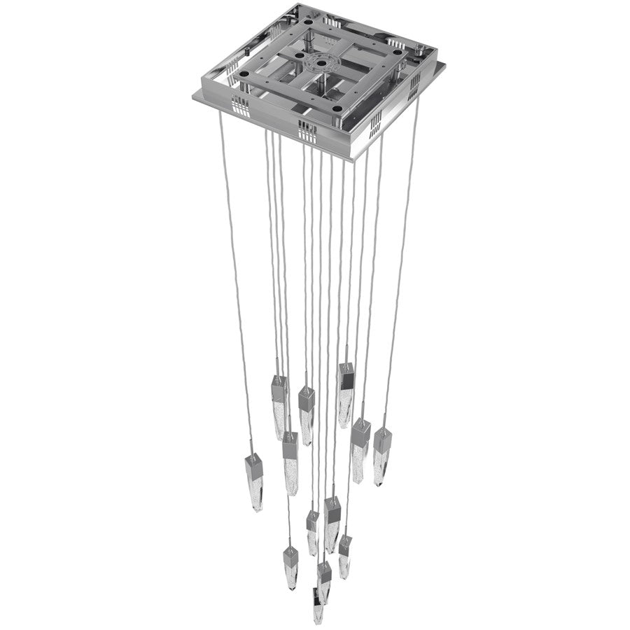 Avenue Lighting Aspen 13Lt 146" Pendant, Chrome/Bubble Crystal