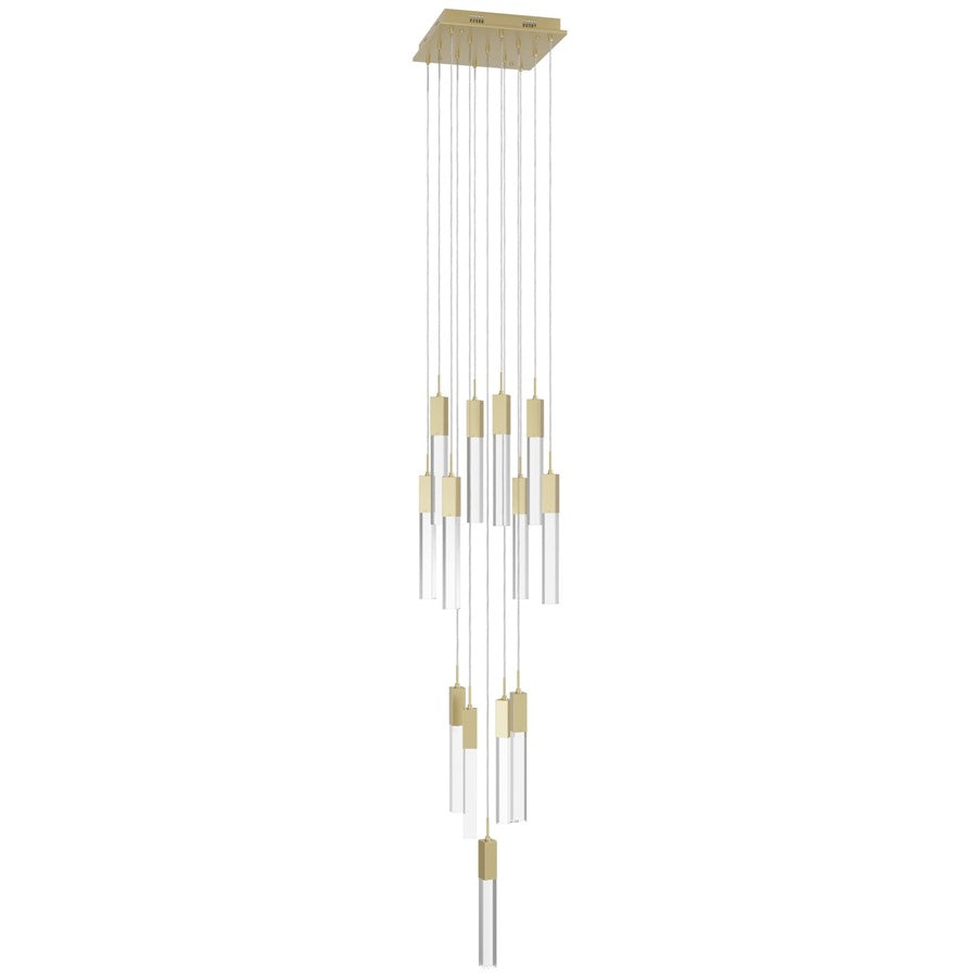 Avenue Original Glacier 13Lt 148" Pendant, Brass/Crystal