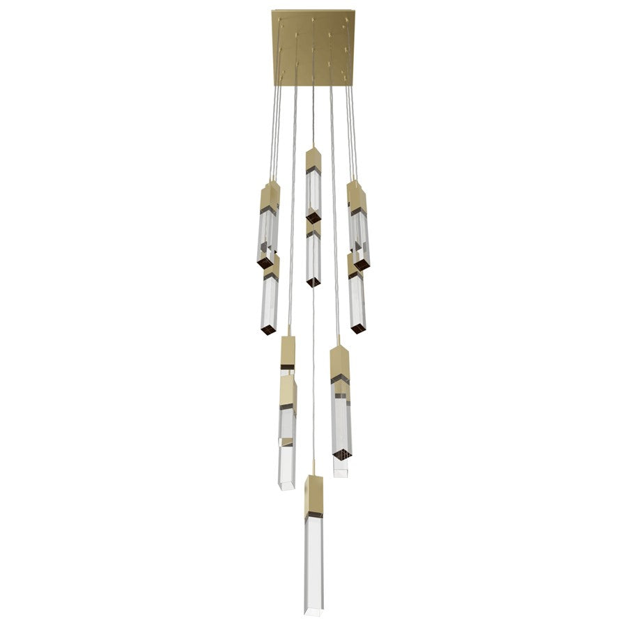 Avenue Original Glacier 13Lt 148" Pendant, Brass/Crystal