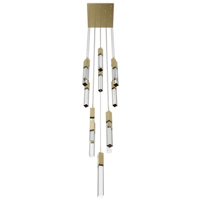 Avenue Original Glacier 13Lt 148" Pendant, Brass/Crystal