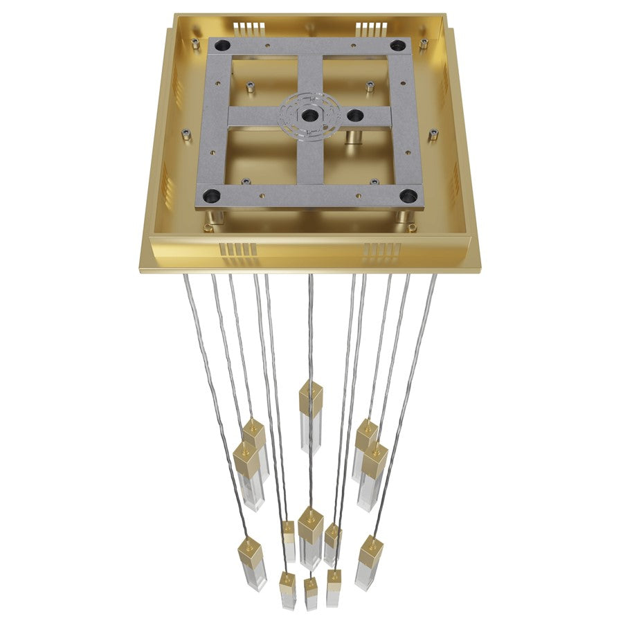 Avenue Original Glacier 13Lt 148" Pendant, Brass/Crystal