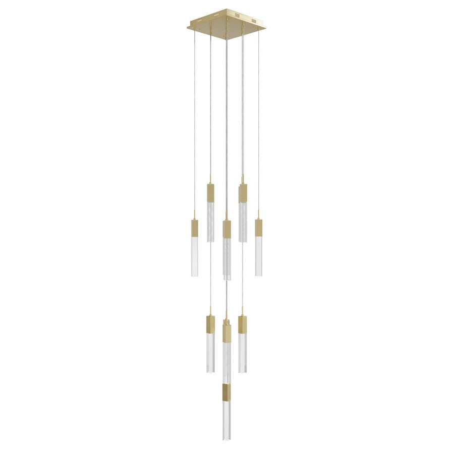 Avenue Original Glacier 13Lt 148" Pendant, Brass/Snow