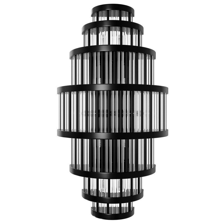 Avenue Lighting Waldorf 8 Light 22" Wall Sconce, Polished Gunmetal