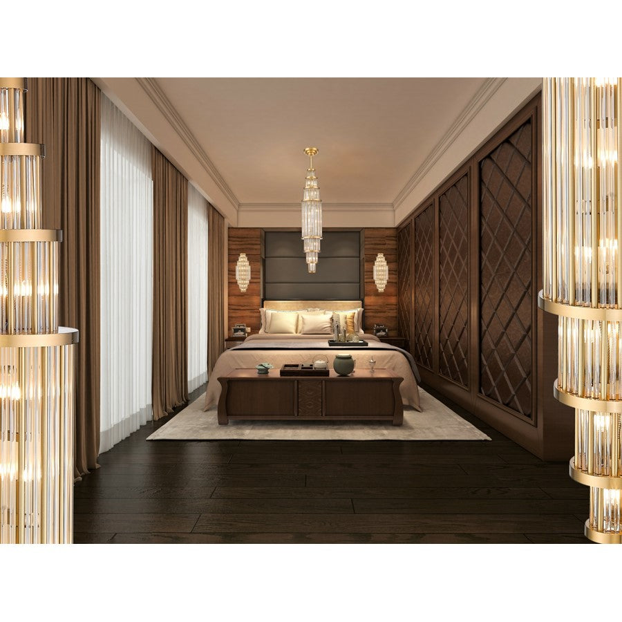 Avenue Lighting Waldorf 13 Light 38" Pendant, Aged Brass