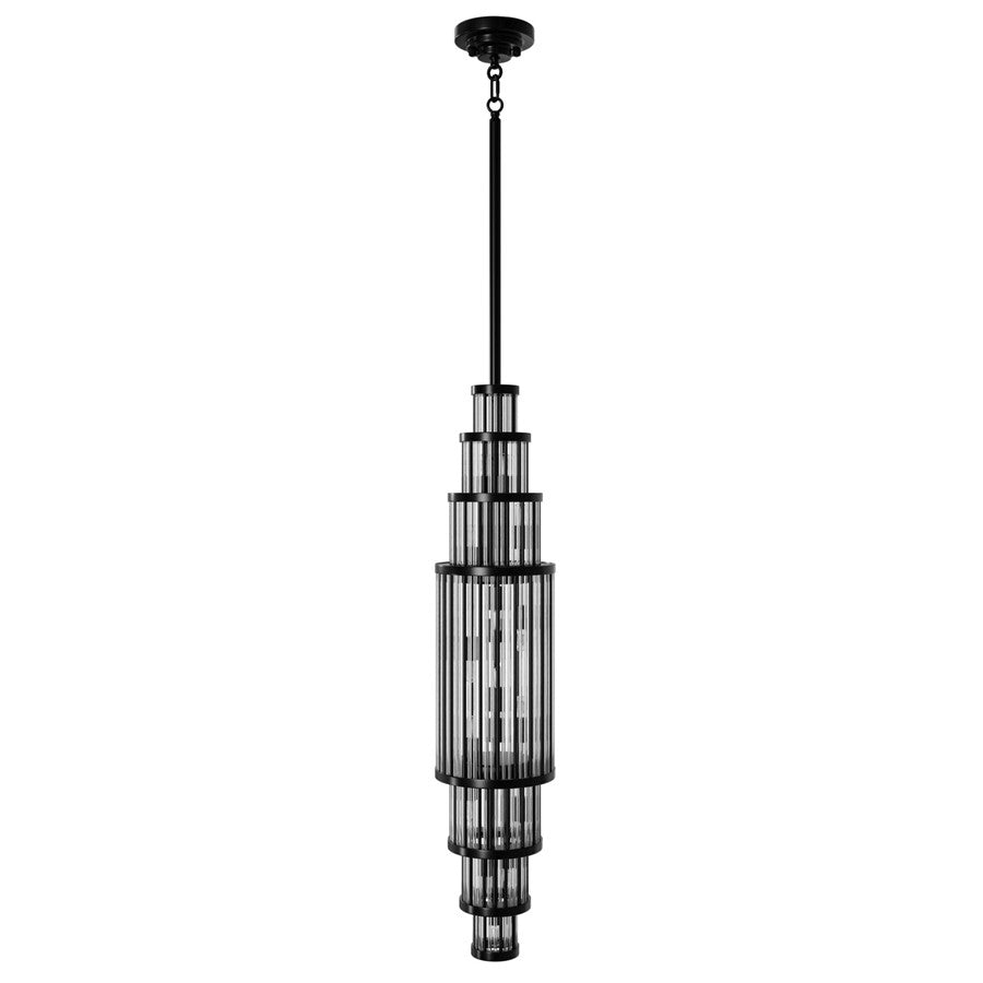 Avenue Lighting Waldorf 13 Light 38" Pendant, Polished Gunmetal