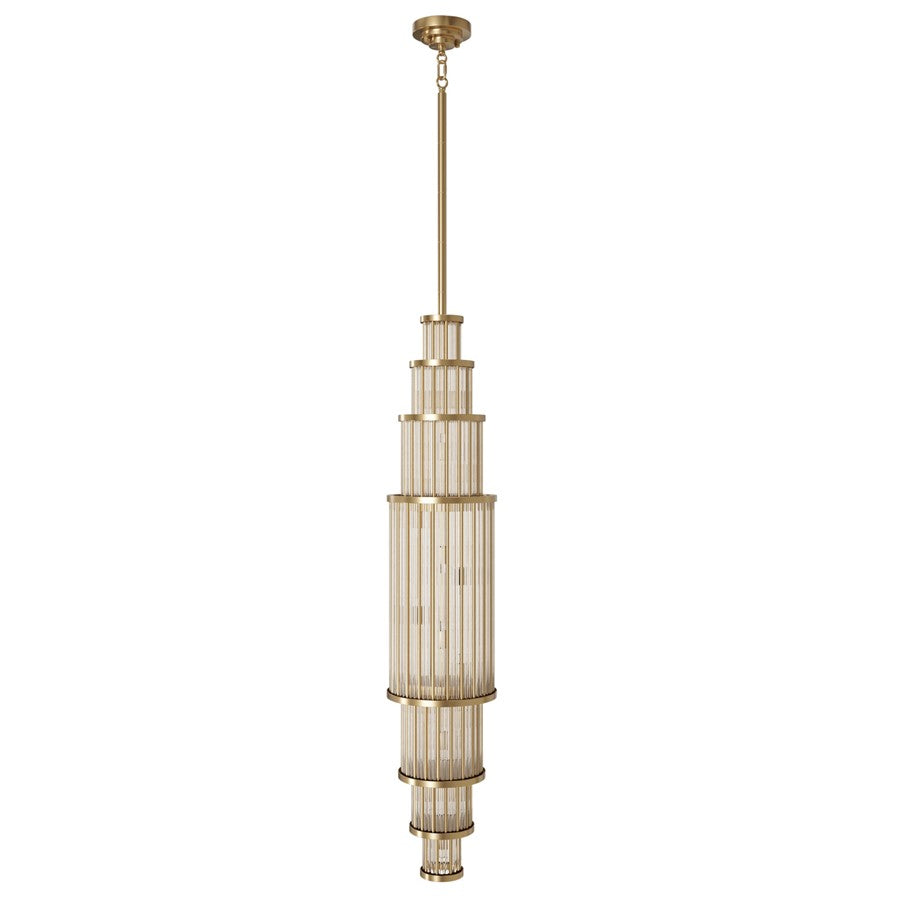 Avenue Lighting Waldorf 17 Light 50" Pendant, Aged Brass