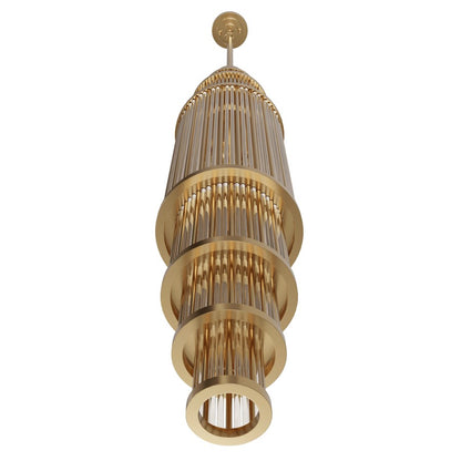 Avenue Lighting Waldorf 17 Light 50" Pendant, Aged Brass