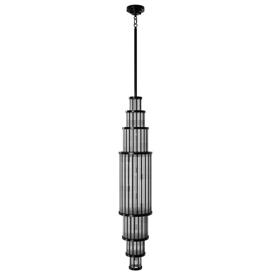 Avenue Lighting Waldorf 17 Light 50" Pendant, Polished Gunmetal