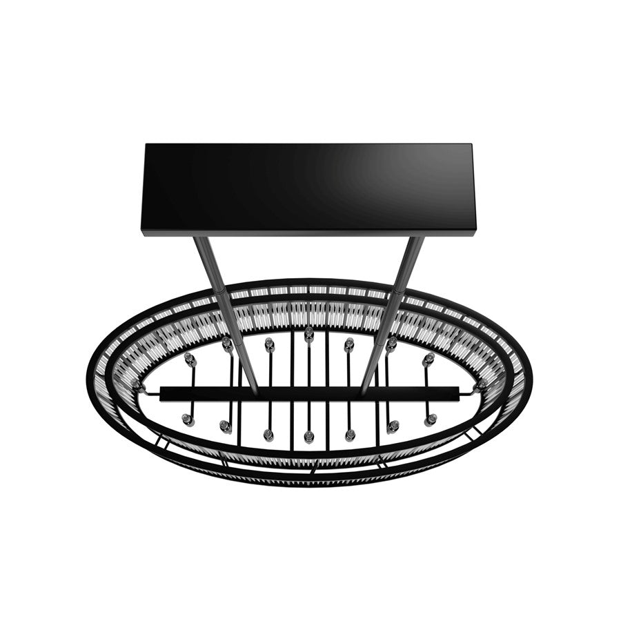 Avenue Lighting Waldorf 16 Light 16" Chandelier, Polished Gunmetal