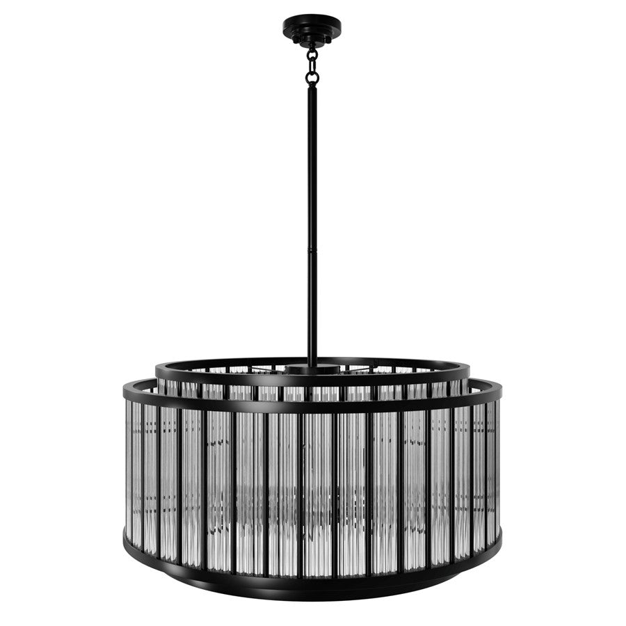 Avenue Lighting Waldorf 12 Light 16" Chandelier, Polished Gunmetal