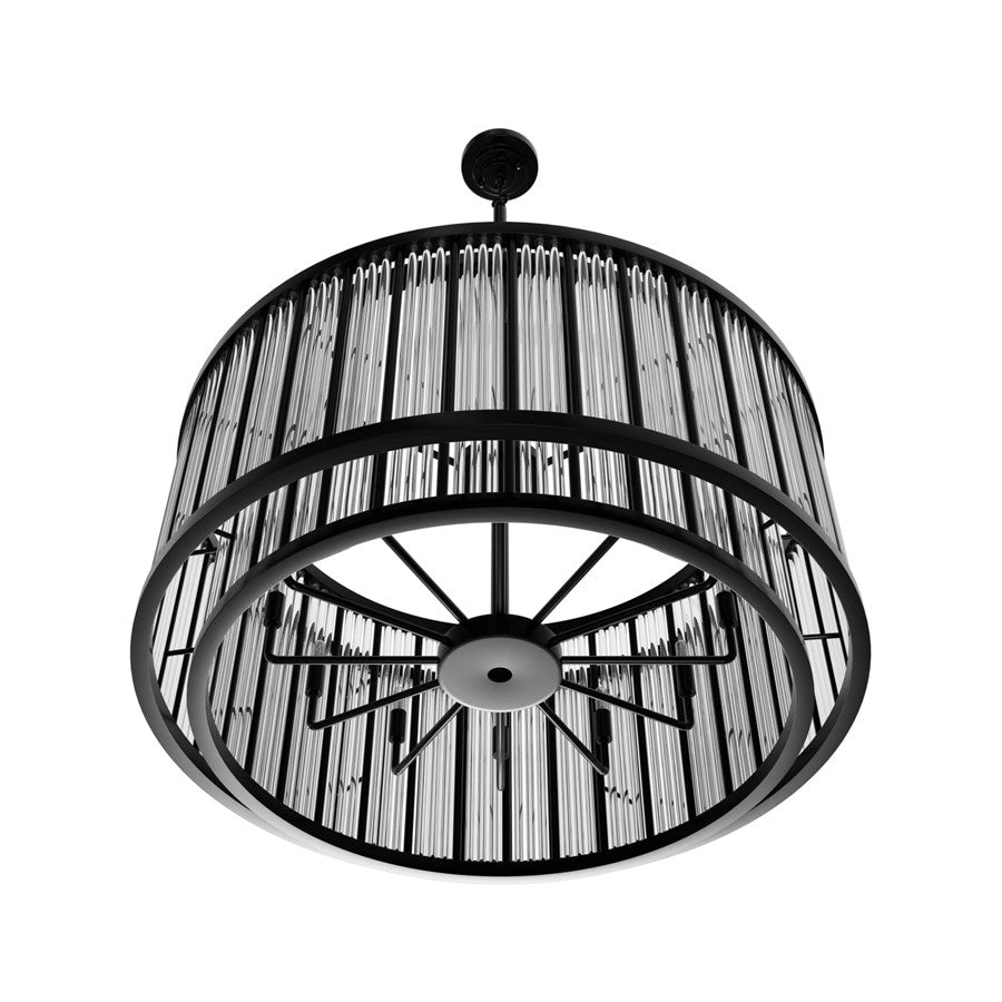 Avenue Lighting Waldorf 12 Light 16" Chandelier, Polished Gunmetal