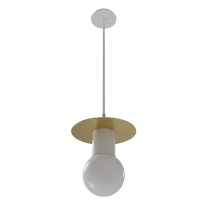 Avenue Lighting Newport 1 Light 8" Pendant, Brushed Brass/White