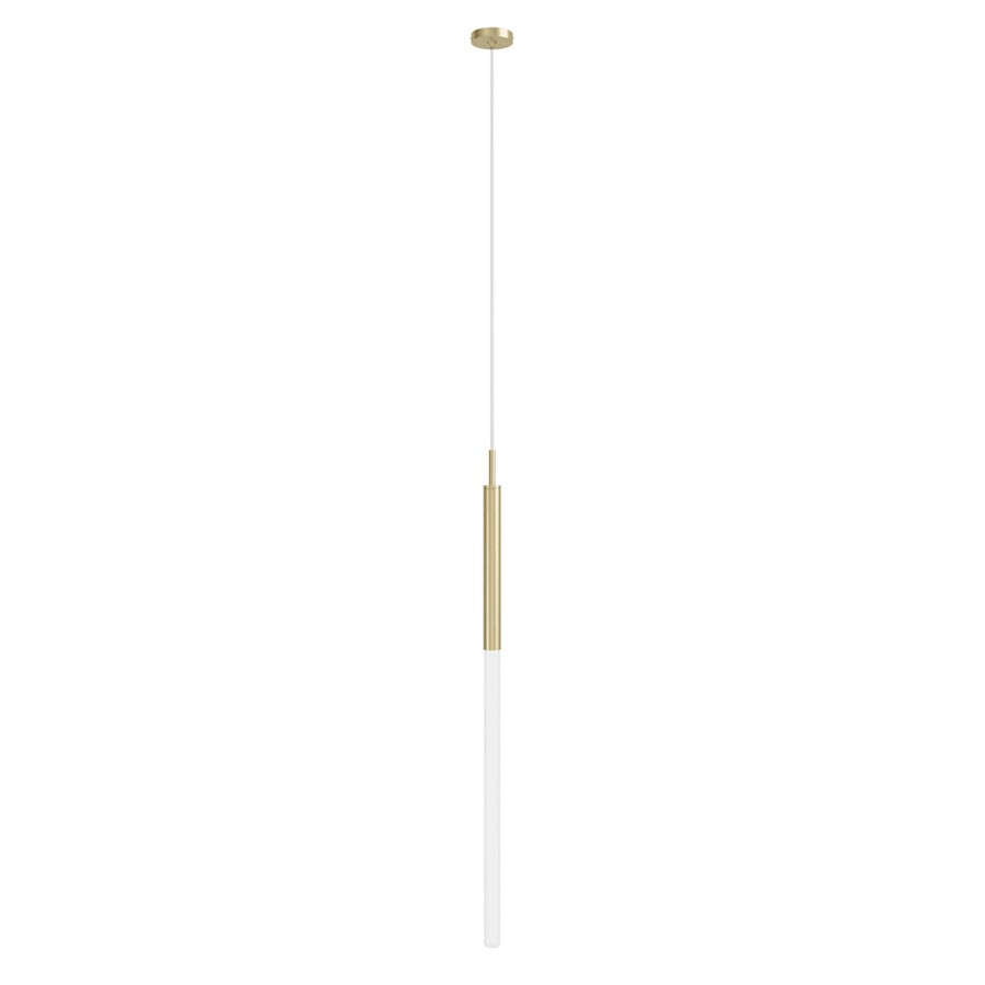 Avenue Lighting Main St. 1Lt 108" Frosted Glass Pendant, Brass