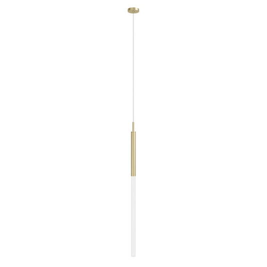 Avenue Lighting Main St. 1Lt 108" Frosted Glass Pendant, Brass