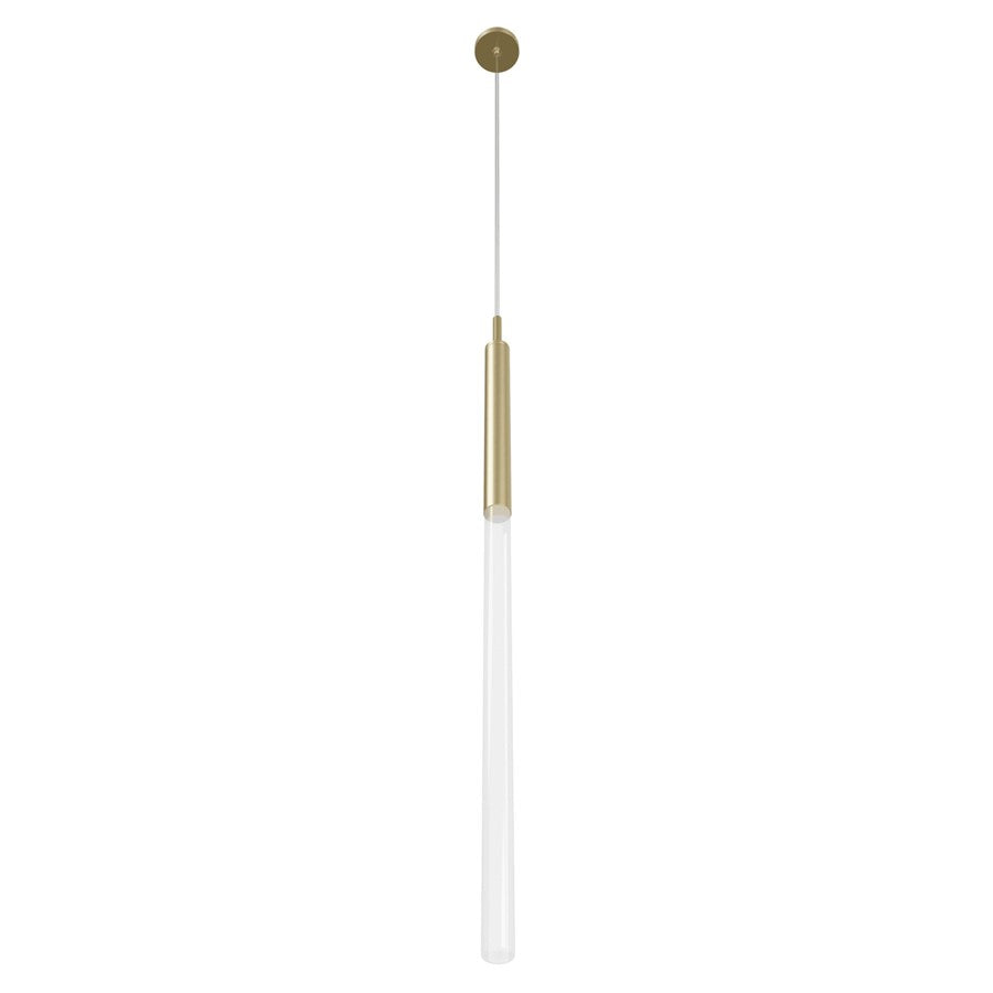 Avenue Lighting Main St. 1Lt 108" Frosted Glass Pendant, Brass