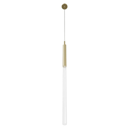 Avenue Lighting Main St. 1Lt 108" Frosted Glass Pendant, Brass