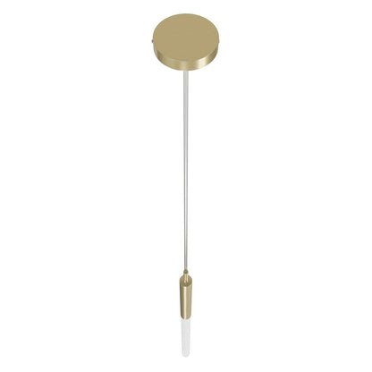 Avenue Lighting Main St. 1Lt 108" Frosted Glass Pendant, Brass