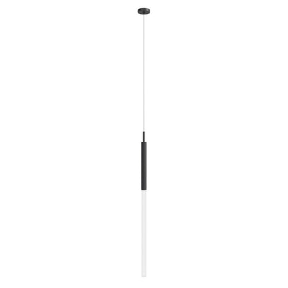Avenue Lighting Main St. 1 Lt 108" Frosted Glass Pendant, Black