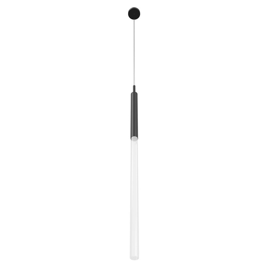 Avenue Lighting Main St. 1 Lt 108" Frosted Glass Pendant, Black