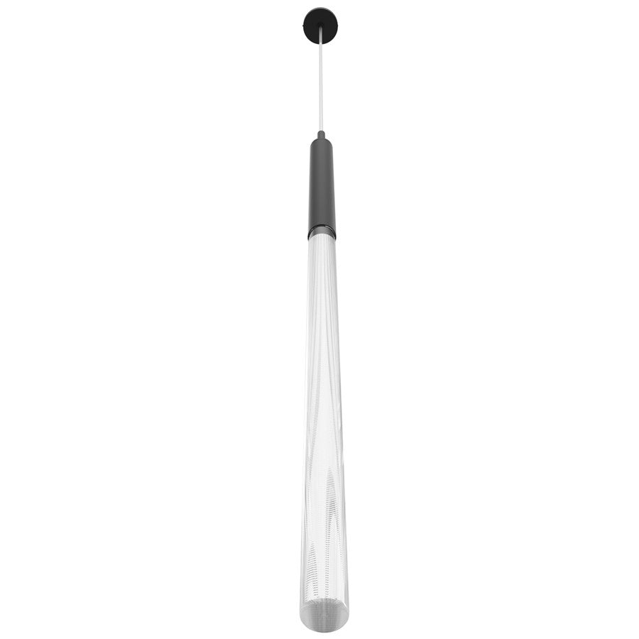Avenue Lighting Main St. 1 Lt 108" Snow Acyrlic Pendant, Black