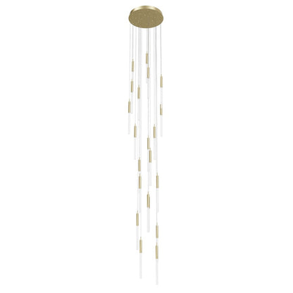 Avenue Lighting Main St. 21Lt 158" Frosted Glass Pendant, Brass