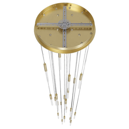Avenue Lighting Main St. 21Lt 158" Frosted Glass Pendant, Brass