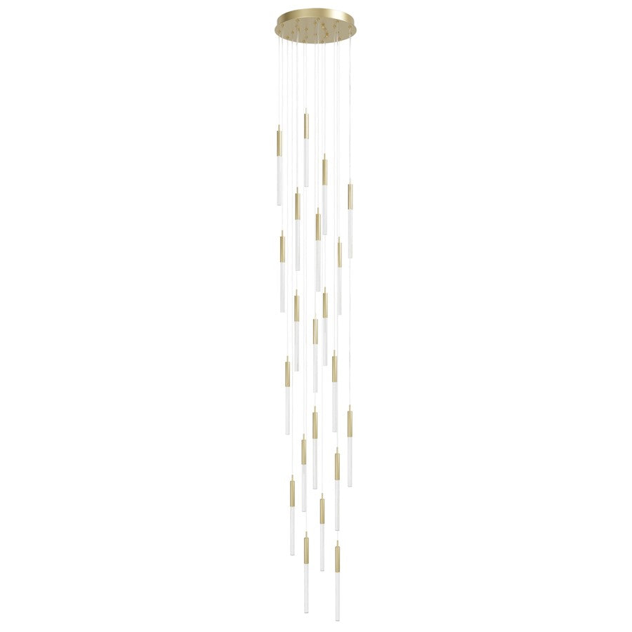 Avenue Lighting Main St. 21Lt 158" Snow Acyrlic Pendant, Brass