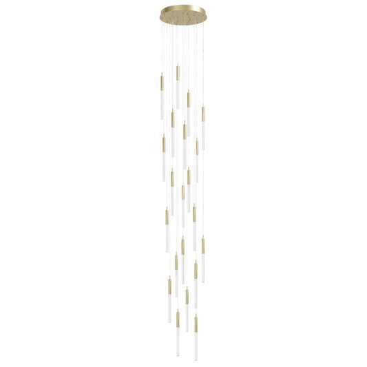Avenue Lighting Main St. 21Lt 158" Snow Acyrlic Pendant, Brass