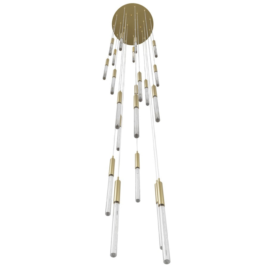 Avenue Lighting Main St. 21Lt 158" Snow Acyrlic Pendant, Brass
